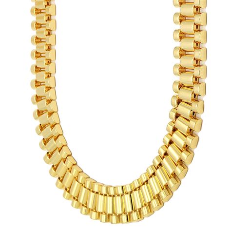 rolex necklace gold|rolex necklace for women.